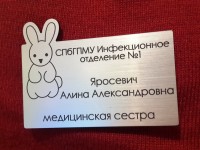 Бейдж из пластика. Graflux L-226. 70х50мм