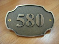 Табличка с номером квартиры из латуни 90х50мм
