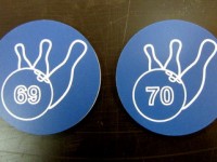 Номерок для боулинга. 40х40мм.