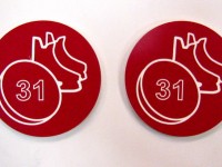 Номерок для проката коньков. Rowmark 40х40мм