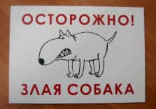 Табличка “Осторожно, злая собака”, 300х210мм