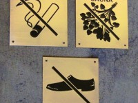 Таблички латунные запрещающие, 100х100 мм