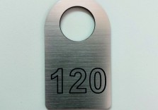 Номерок гардеробный NR-02, 65х38х1.5мм (серебро), 29 руб.