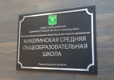 Табличка из металла, рельефная, для организации с гербом. 450×350×6мм